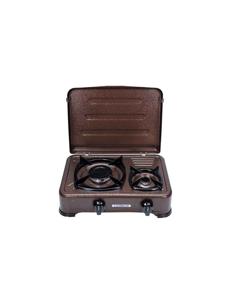 Εστία υγραερίου σφυρήλατη (2 καυστήρες) μεγάλο-μικρό CalferGas CFO-2S-BRZ