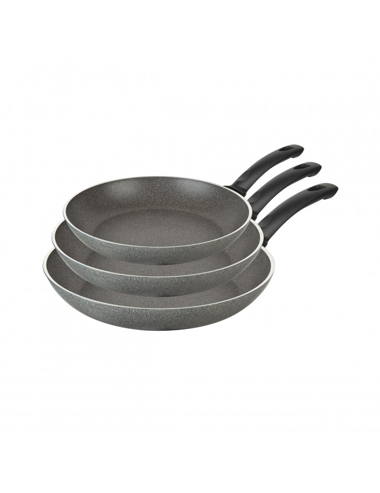 ΤΗΓΑΝΙΑ BALLARINI AOG73 | Σετ 3 Τηγανιων ρηχων διαμ. 20 + 24 + 28εκ. | AOSTA GRANITIUM